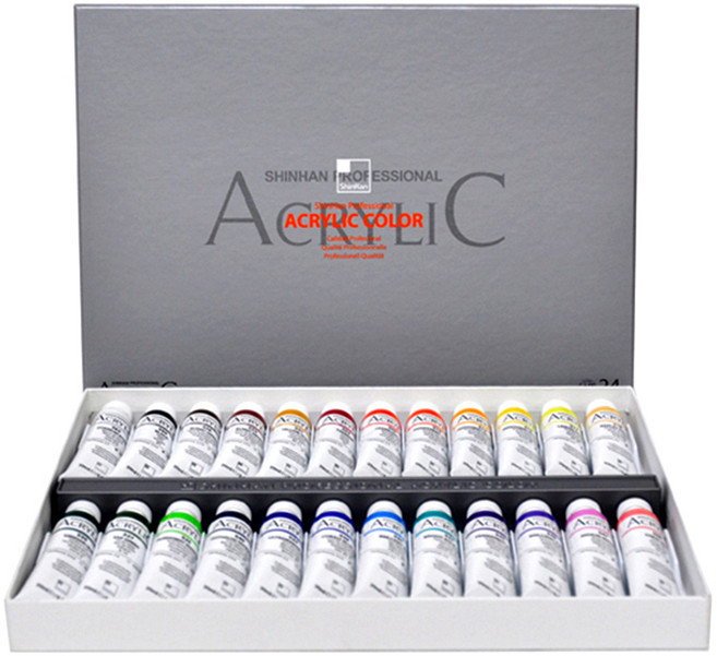 신한화구 전문가용 아크릴물감 세트, 20ml, 24색