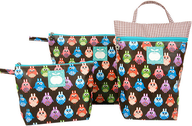 코니아일랜드 방수파우치 3종 세트, 몽이 브라운