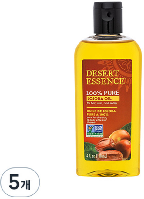 데저트에센스 100% 퓨어 호호바오일, 118ml, 5개