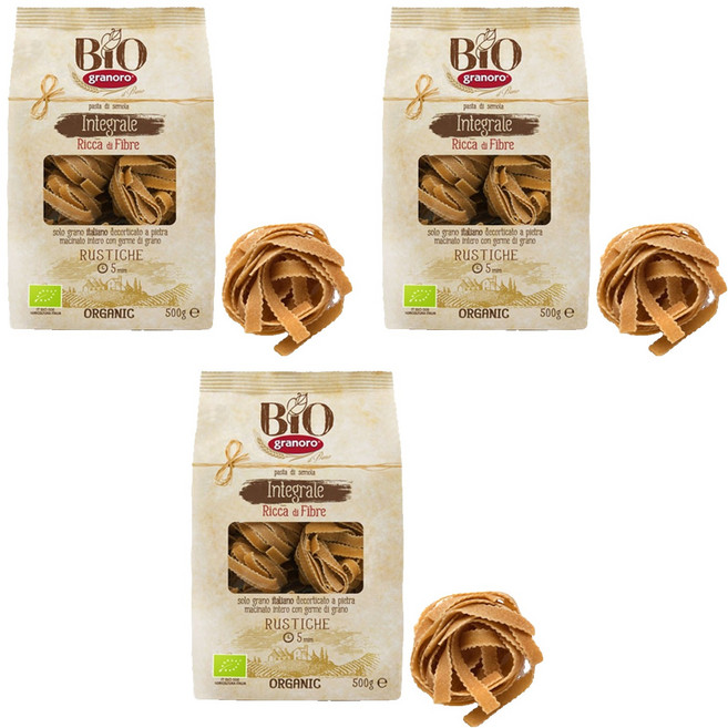 granoro 全麥鋸齒義大利鳥巢麵, 500g, 3個