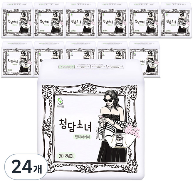 청담소녀 팬티라이너, 롱, 20개입, 24개