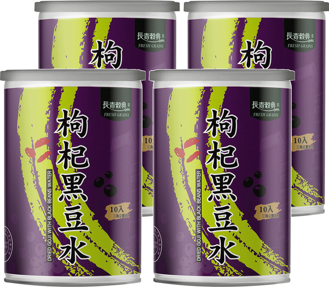 fresh grains 長青穀典 枸杞黑豆水, 80g, 4罐