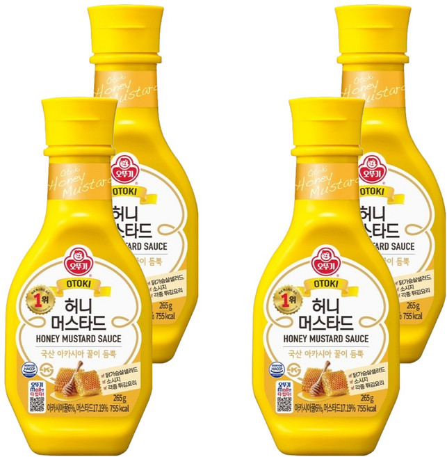 OTOKI 不倒翁 蜂蜜黃芥末醬, 265g, 4個