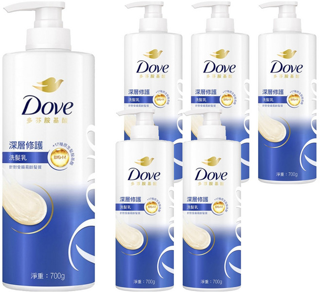 Dove 多芬 深層修護洗髮乳, 700g, 6瓶