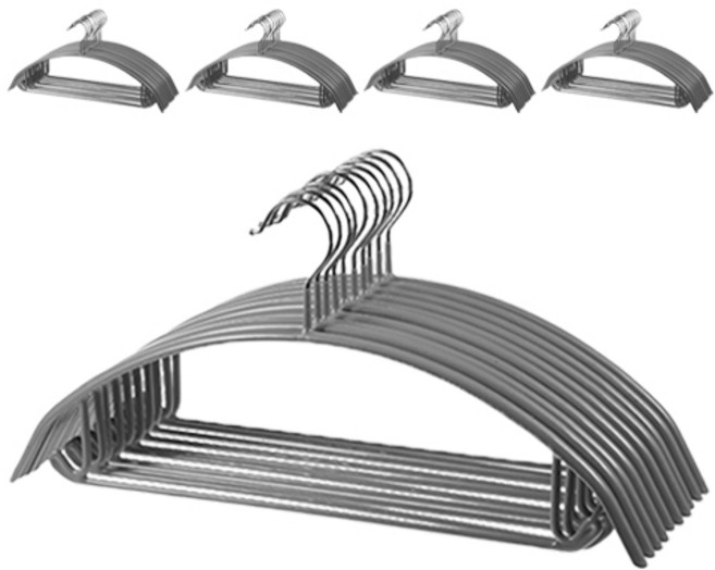 코멧 홈 어깨 뿔 방지 논슬립 옷걸이, 그레이, 50개