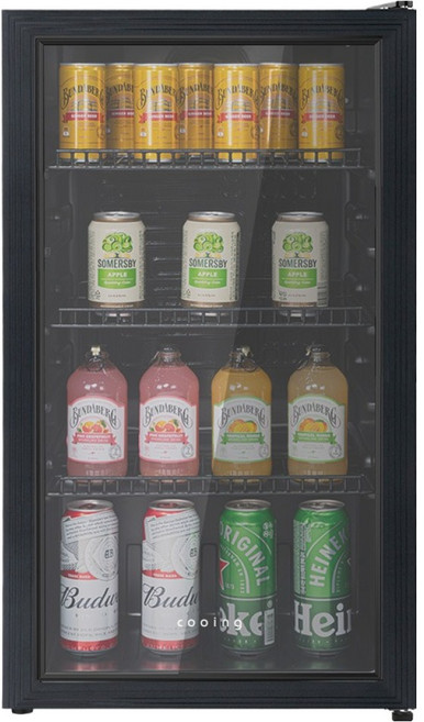 쿠잉전자 다용도 쇼케이스 미니 냉장고 90L 방문설치, RS-S90BK