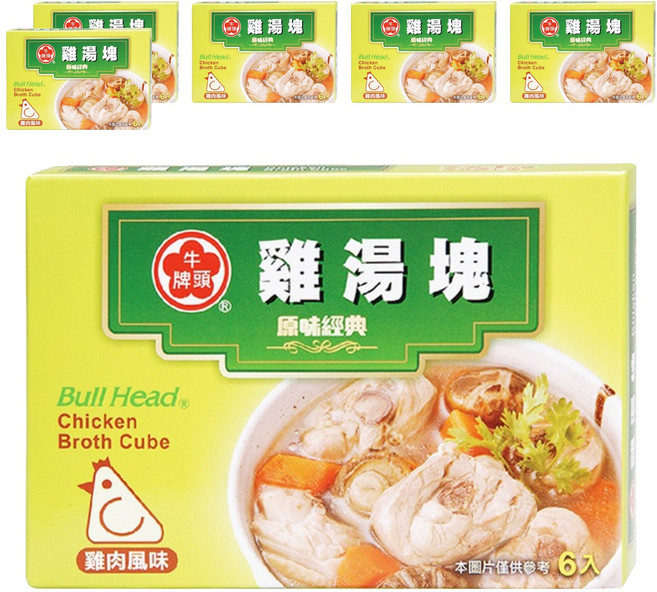 牛頭牌 雞湯塊 雞肉風味 6入, 66g, 6盒