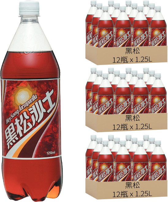 黑松 沙士, 1.25L, 36瓶