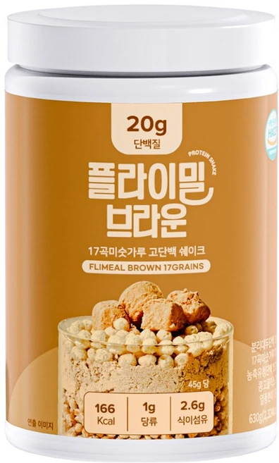 플라이밀 단백질 쉐이크 브라운, 630g, 1개 - 쿠팡