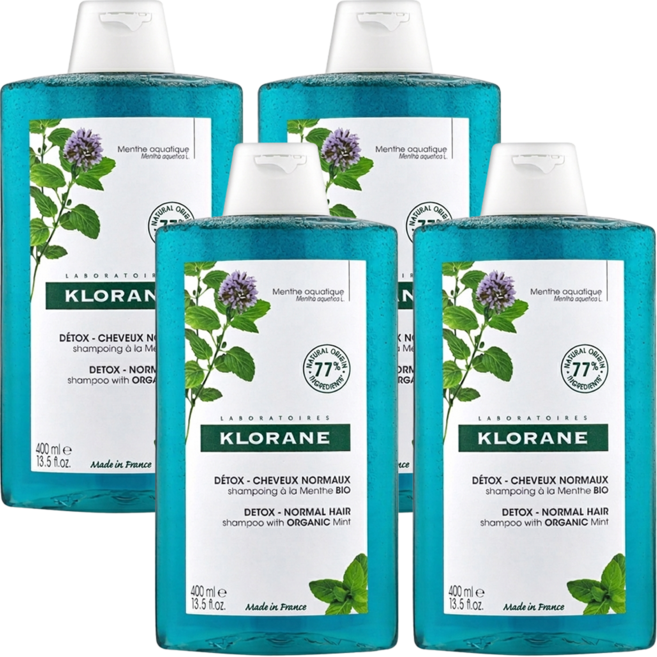 KLORANE 蔻蘿蘭 頭皮淨化涼感洗髮精, 400ml, 4瓶