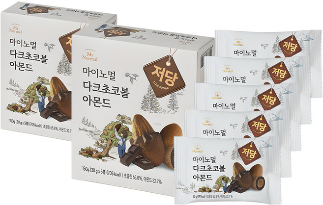 마이노멀 다크초코볼 아몬드, 150g, 2개