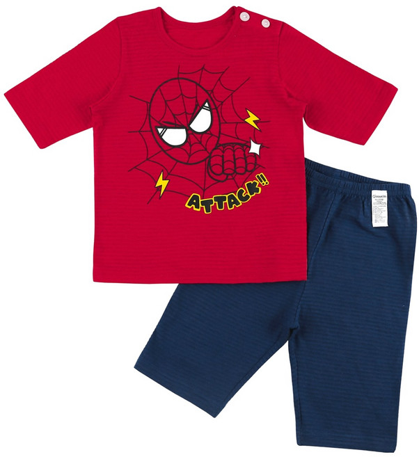 Maykids 男童用 Punch Spider 七分變色家居服上下套裝