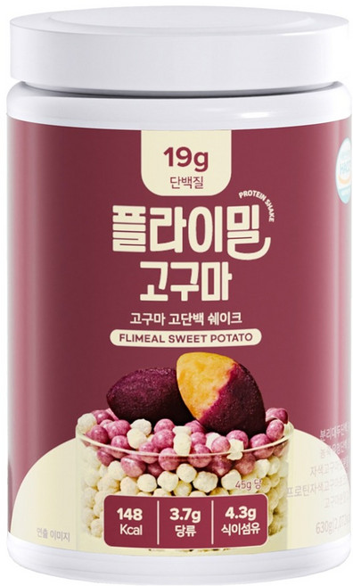 플라이밀 단백질쉐이크 대용량 고구마맛, 630g, 1개