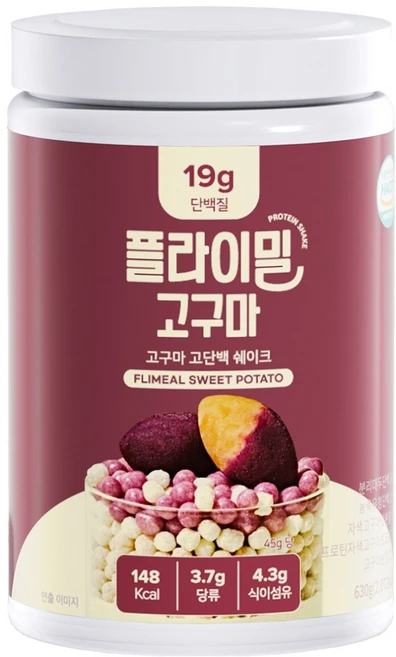 플라이밀 단백질쉐이크 대용량 고구마맛, 630g, 1개 - 쿠팡