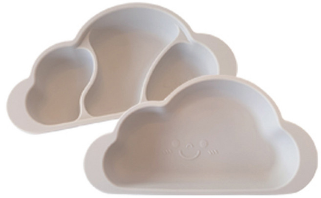 마더스콘 구르미 흡착식판, 그레이, 한칸식판 + 세칸식판, 1개