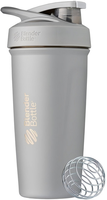 Blender Bottle Sleek SS 按壓式不銹鋼搖搖杯, 質感灰, 740ml, 1個