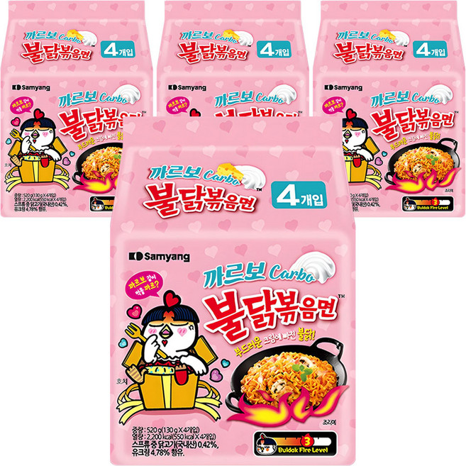 불닭볶음면 까르보 130g, 16개