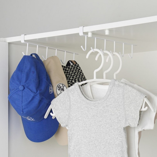 코멧 옷장 정리 후크 걸이, 화이트, 2개