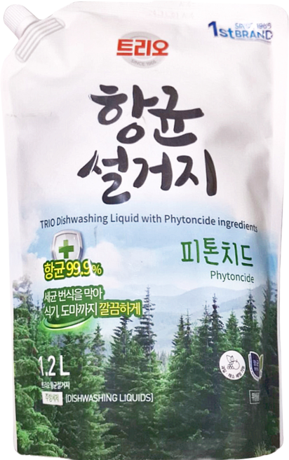 Trio 廚房洗碗精 補充包, 1.2L, 1包