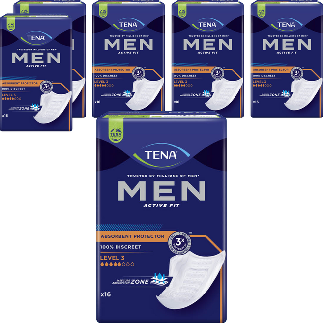 테나 남성용 테나맨 패드 레벨3형 성인기저귀, 16개입, 6개