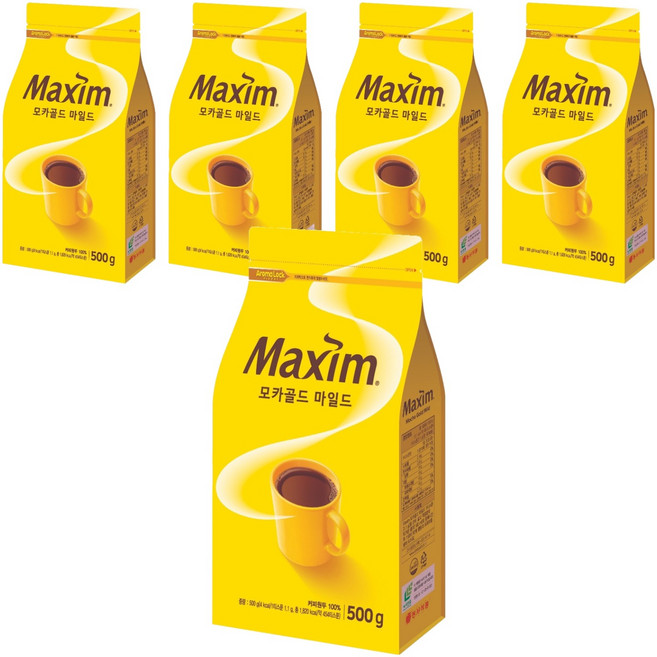 맥심 모카골드 마일드 원두커피, 500g, 1개입, 5개