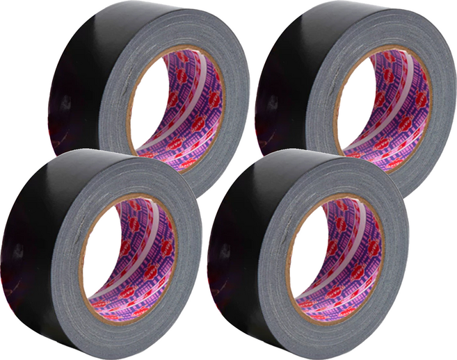 HarVest 蘋果牌 大力膠帶 防水布膠帶 48mm x 25m, 黑色, 4個