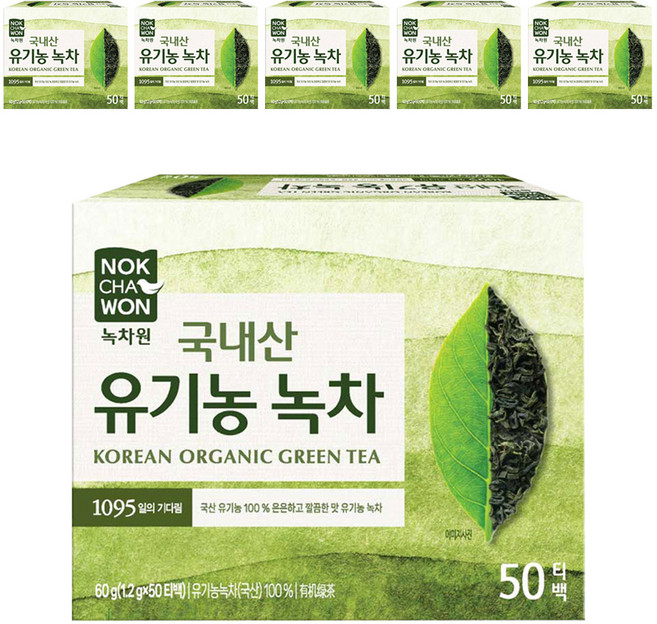 녹차원 유기농 녹차, 1.2g, 50개입, 6개