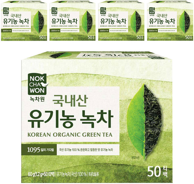 녹차원 유기농 녹차, 1.2g, 50개입, 5개