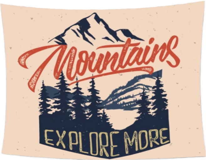 Wild Peak 野峰 露營美學 風格掛布, 多色, 1件