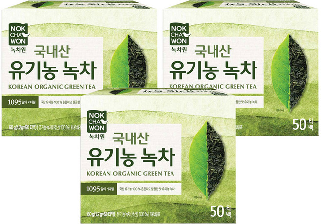 녹차원 유기농 녹차, 1.2g, 50개입, 3개