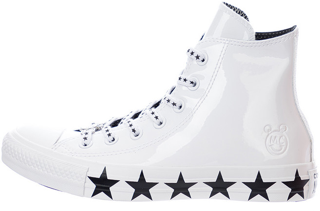 CONVERSE 匡威 女款星星印花鞋帶高筒帆布鞋 563719C