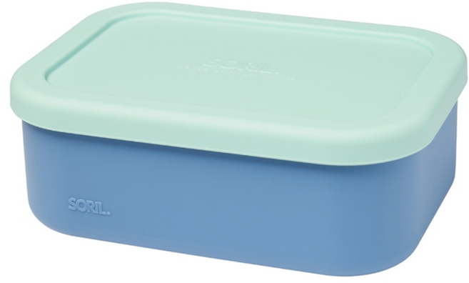 SORIL. 三格矽膠保鮮盒, 藍色, 1個
