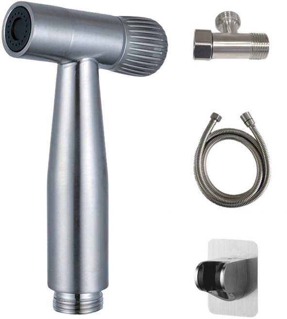 LEADER 麗達 多用途不繡鋼強力清潔沖洗全配組 搭304掛座 NC103-15, 銀色, 1組