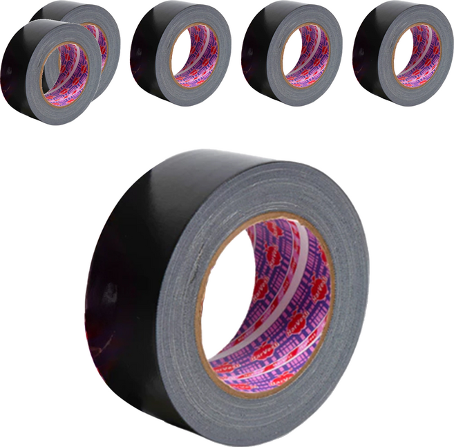 HarVest 蘋果牌 大力膠帶 防水布膠帶 48mm x 25m, 黑色, 6個