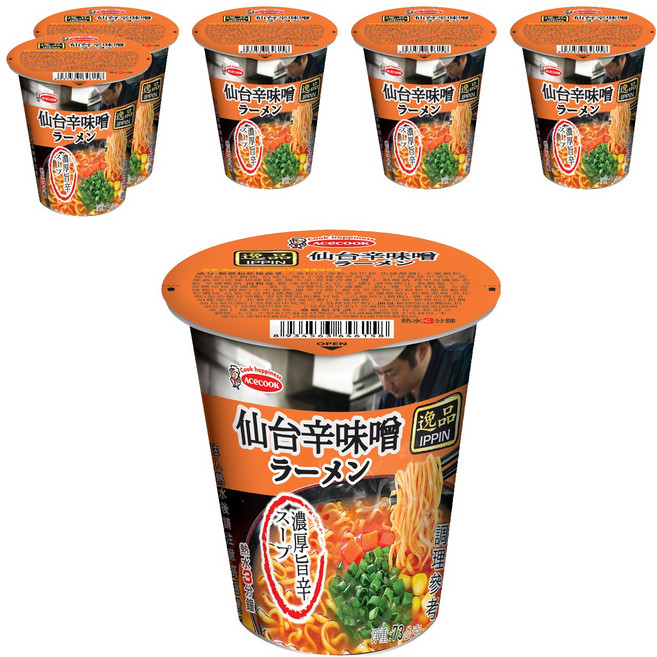 AceCOOK IPPIN 逸品 仙台辛味噌風味麵 73g, 6入