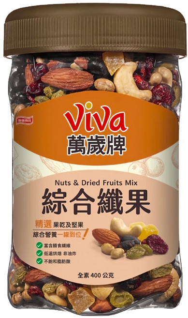 ViVa 萬歲牌 綜合纖果, 400g, 1罐