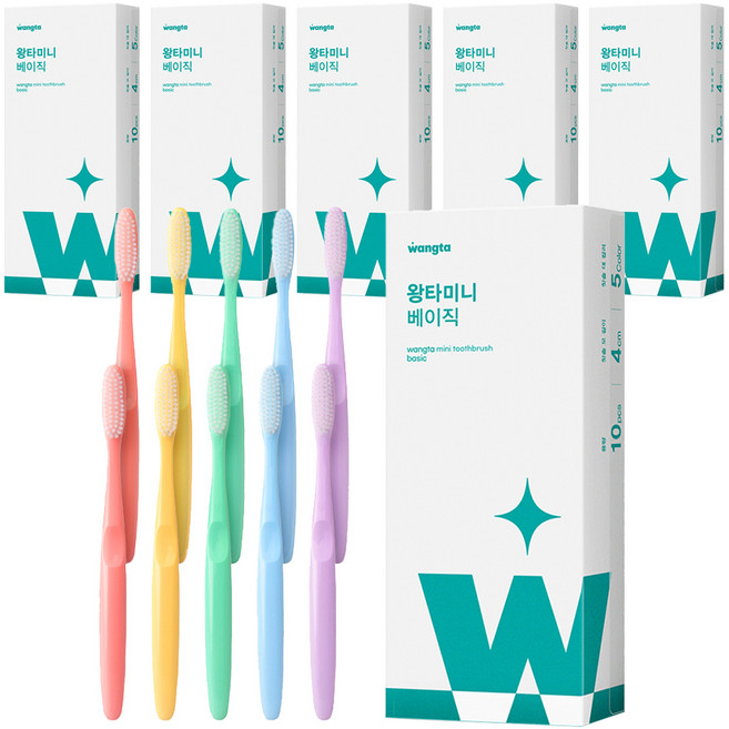 왕타 미니 베이직 칫솔, 10개입, 6개