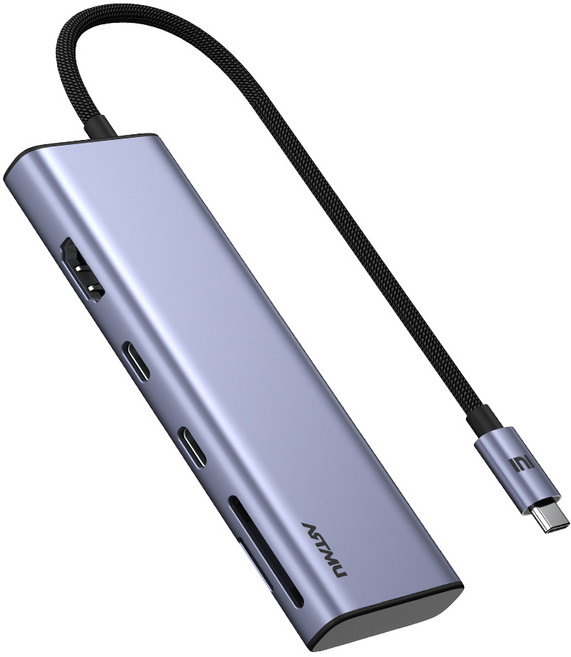 아트뮤 USB C타입 8in1 4K 60hz Gen2 10Gbps 멀티 허브 MH330, 메탈그레이, 1개