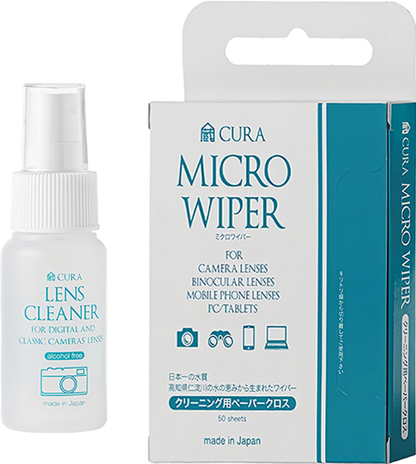 蔵CURA 光學透鏡專用清潔噴霧 50ml + 細纖維拭鏡紙 50張, 1組, CLCS-050 + CP-100