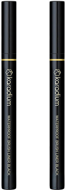 KARADIUM 台灣公司貨 極細完美防水眼線筆 超有彈性筆刷 防汗抗暈染 0.55g, 黑色, 2支