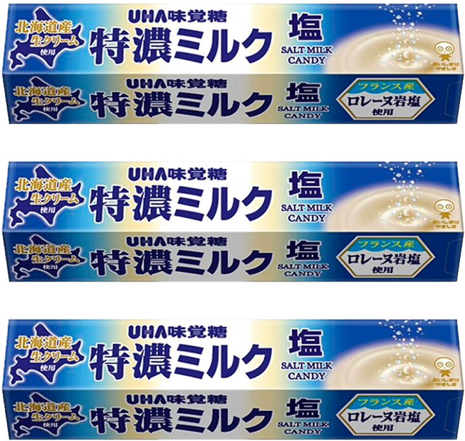 UHA 味覺糖 特濃牛奶條糖 鹽味, 37g, 3條