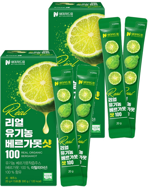 네이처드림 리얼 유기농 베르가못샷100 스틱형 착즙액, 20g, 30개