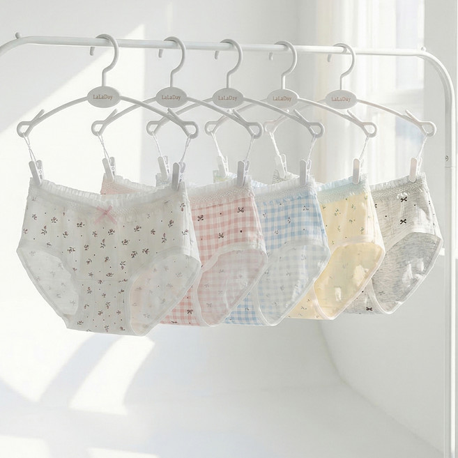 라라데이 여성용 프릴들꽃 순면팬티 5종 세트