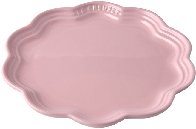 LE CREUSET 蕾絲花邊盤, 1個, 雪紡粉