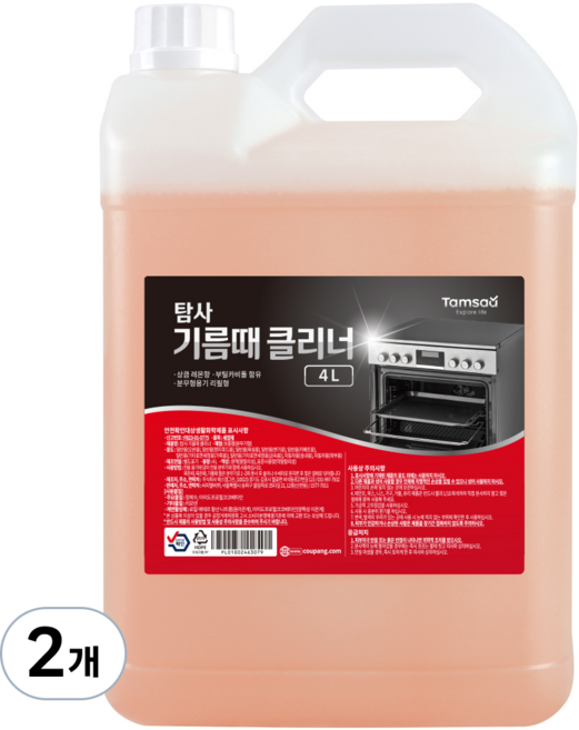 탐사 강력 기름때 클리너 오븐클리너, 2개, 4L