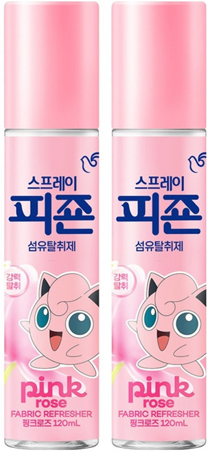피죤 스프레이 강력 섬유탈취제 핑크로즈, 120ml, 2개