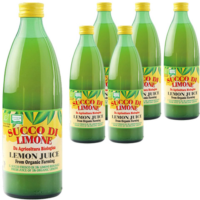 유로푸드 유기농 레몬주스, 500ml, 6개