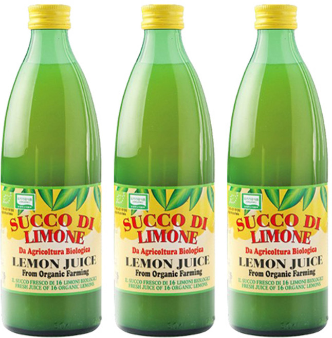 유로푸드 유기농 레몬주스, 500ml, 3개