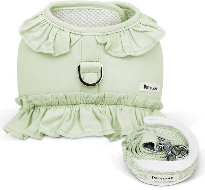 펫츠랜드 루나 프릴 하네스 + 리드줄 세트, 멜론그린, 1세트