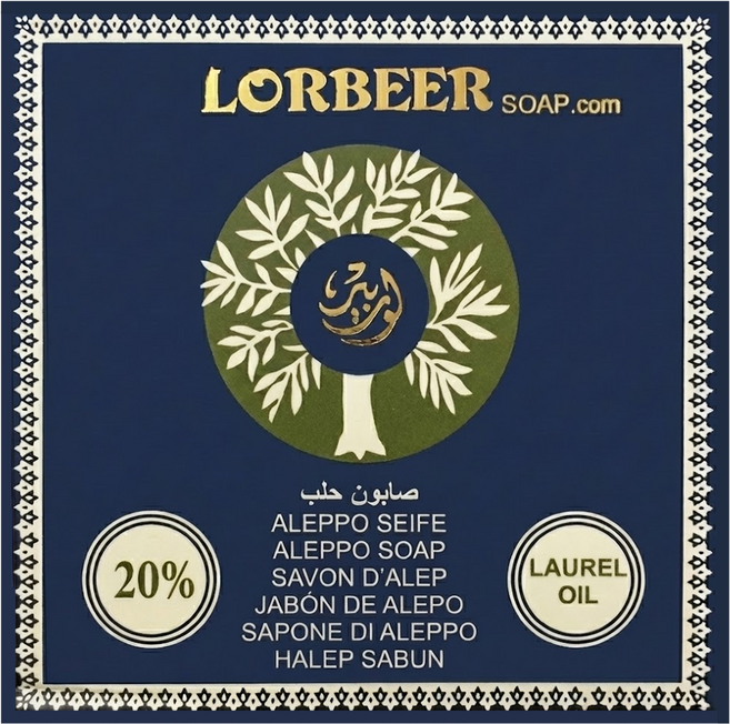 LORBEER 洛貝爾 敘利亞洛貝爾阿勒坡 窖藏手工淨膚洗髮古皂20%月桂油, 175g, 1個